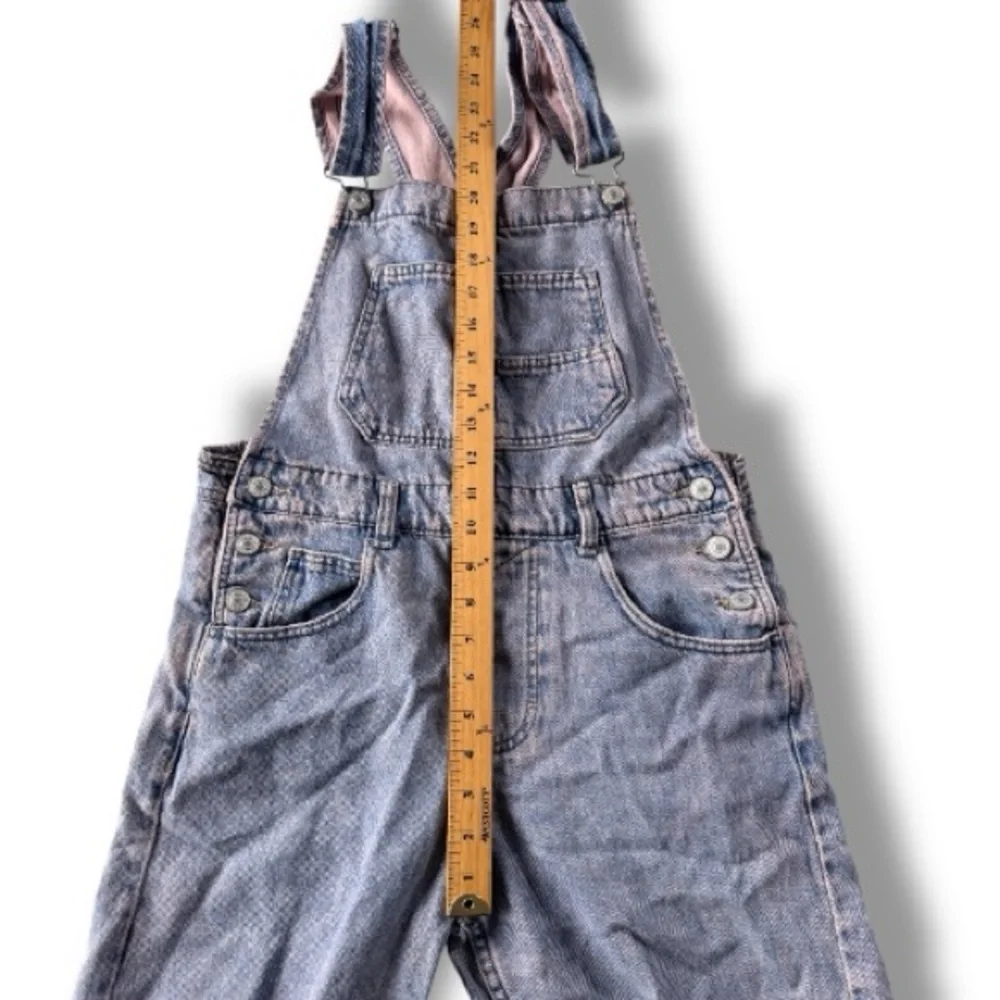 Free People Ziggy Straight Leg Denim Overalls in Pink Dreams Size XS